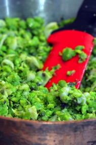 Crushed peas and broad beans